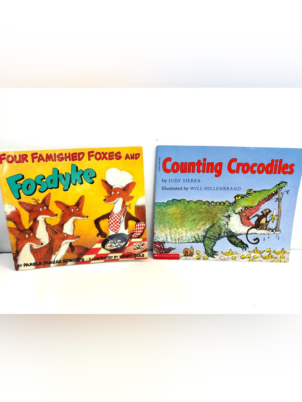 2 VTG Children’s Storybooks Kids Books Counting Crocodiles Four Foxes & Fosdyke